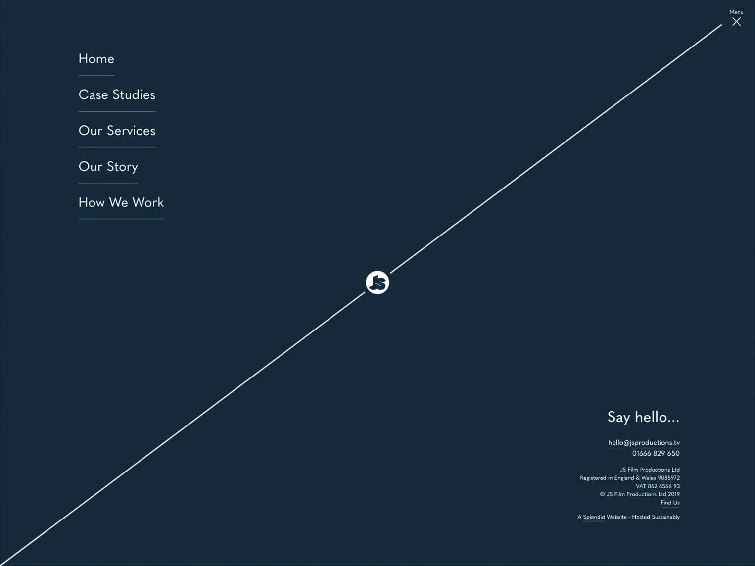 Js productions website navigation