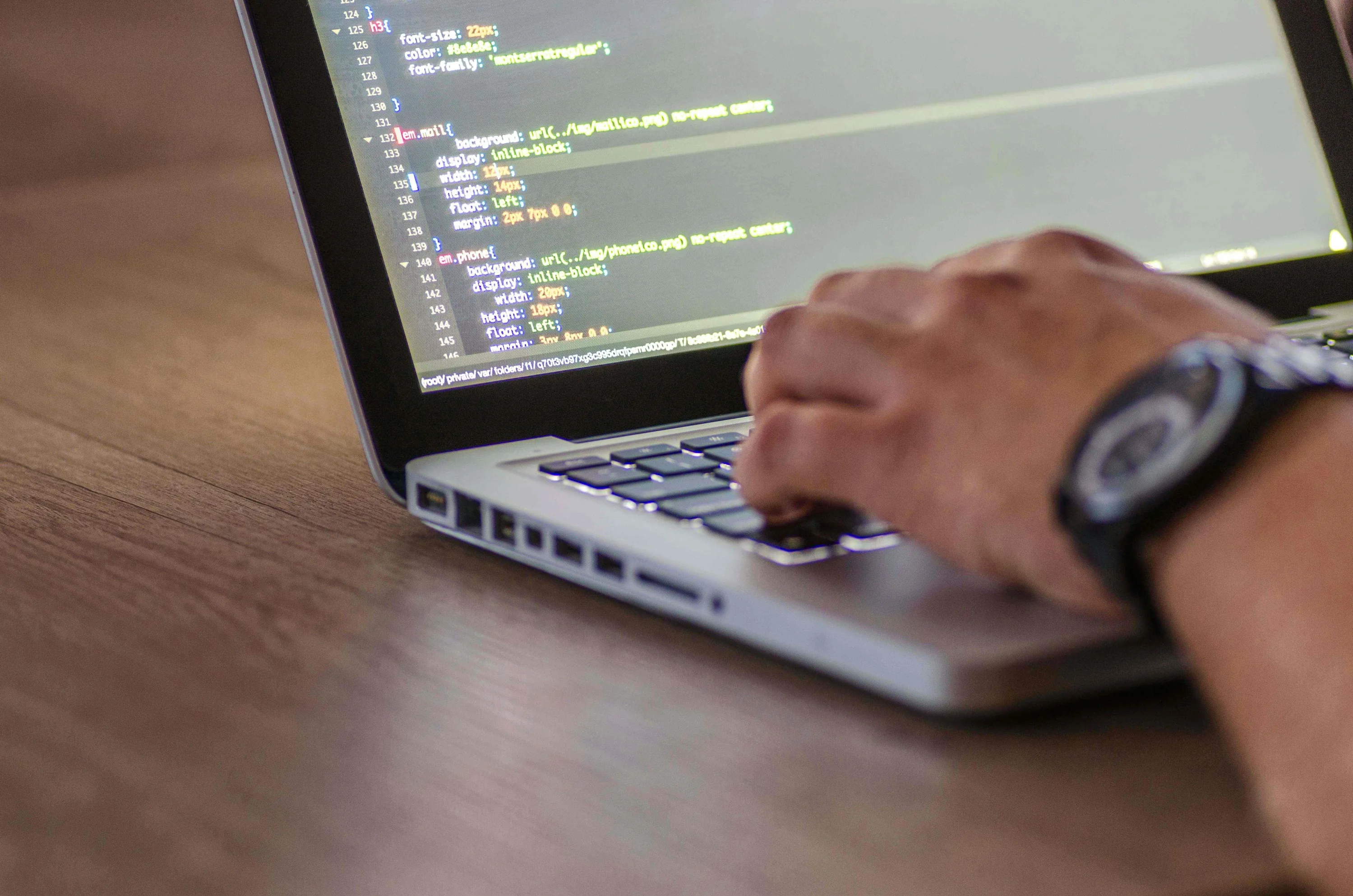 Web developer hands